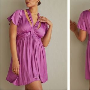 Anthropologie Mini Dress Purple Size 8